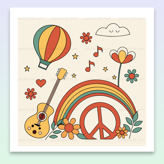 Motifs haut en couleur événement musical rétro. Cadeaux et déco personnalisés.