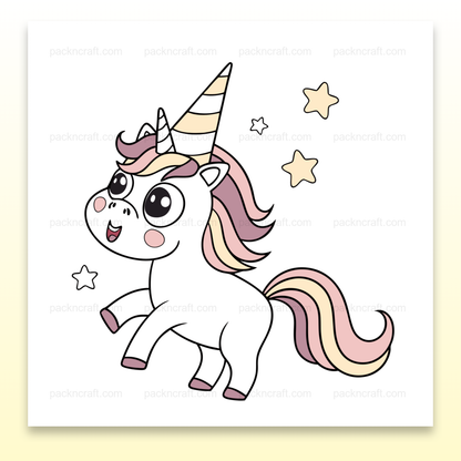 Illustration licorne kawaii pour décoration anniversaire