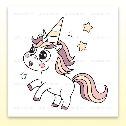 Illustration licorne kawaii pour décoration anniversaire