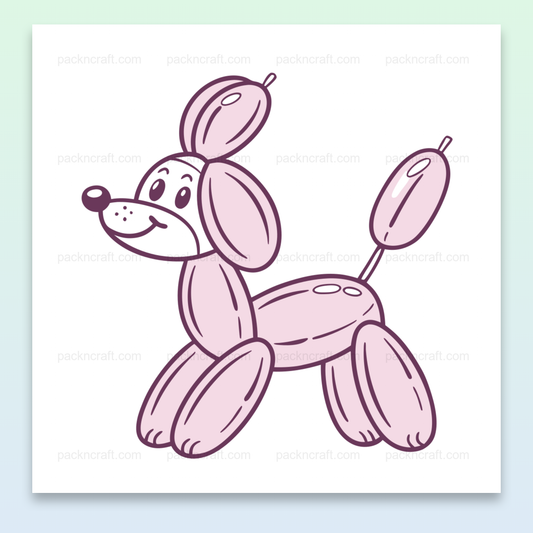 Illustration numérique d'un chien ballon kawaii pour projets divers