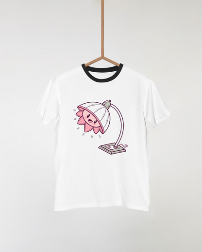 T-shirt décoratif avec icône kawaii de lampe fleur pour décoration enfantine
