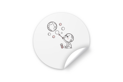 Sticker bulle Kawaii vintage à coller sur cahiers et fournitures.