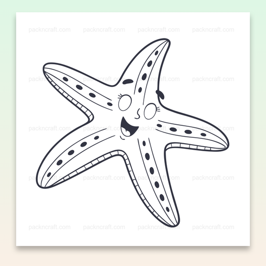Illustration d'une étoile de mer souriante en style doodle, idéale pour DIY et déco.