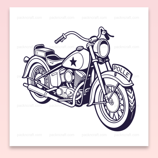 Illustration vectorielle moto police vintage style années 1950 pour création numérique.