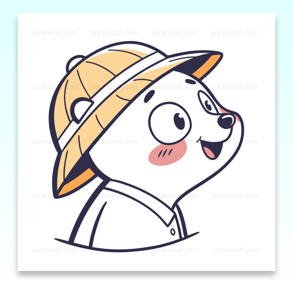 Illustration de panda explorateur en SVG minimaliste pour décorations DIY