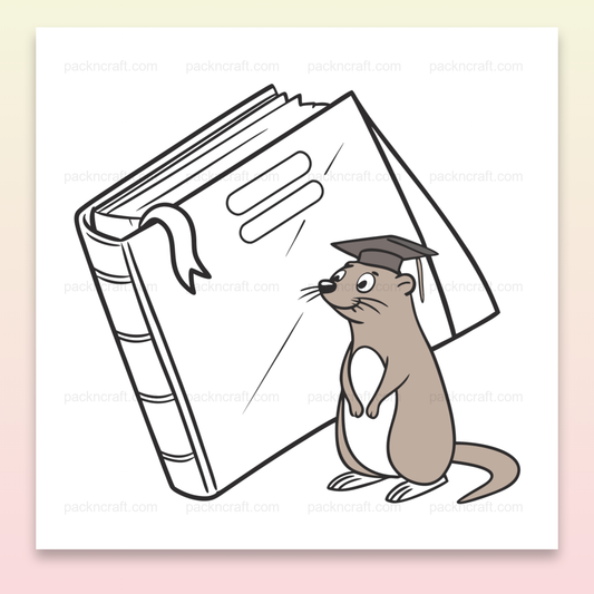 Illustration d'une loutre savante et livre pour projets éducatifs