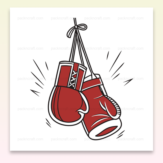 Illustration dynamique de gants de boxe suspendus, fichier numérique SVG pour usage créatif et sportif
