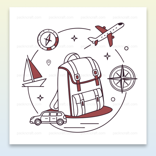 Illustration vectorielle minimaliste de sac à dos, idéal pour projets créatifs et déco.