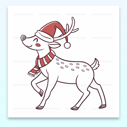 Illustration doodle d'un renne festif parfait pour les projets DIY de Noël.