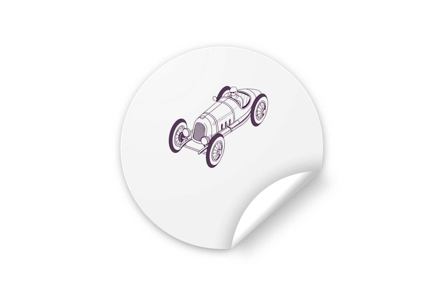 Pilote rétro en action | SVG organique | Course vintage