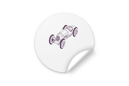 Pilote rétro en action | SVG organique | Course vintage