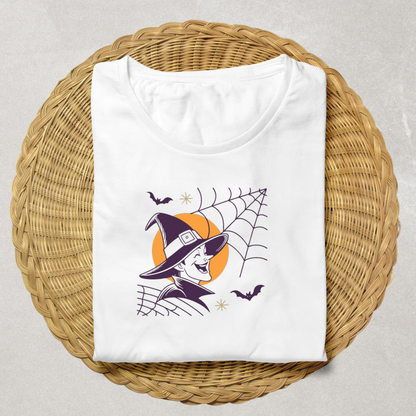 T-shirt amusant avec décor digital vintage sorcier rieur pour ambiance Halloween