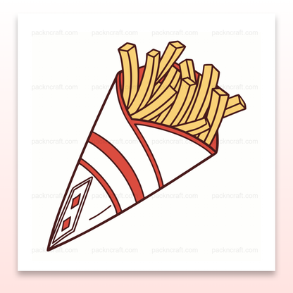 Illustration de cône de frites en doodle, idéal pour projets DIY et déco.