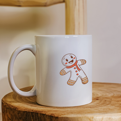Mug avec motif festif bonhomme pain d'épices joyeux style dessin Noël