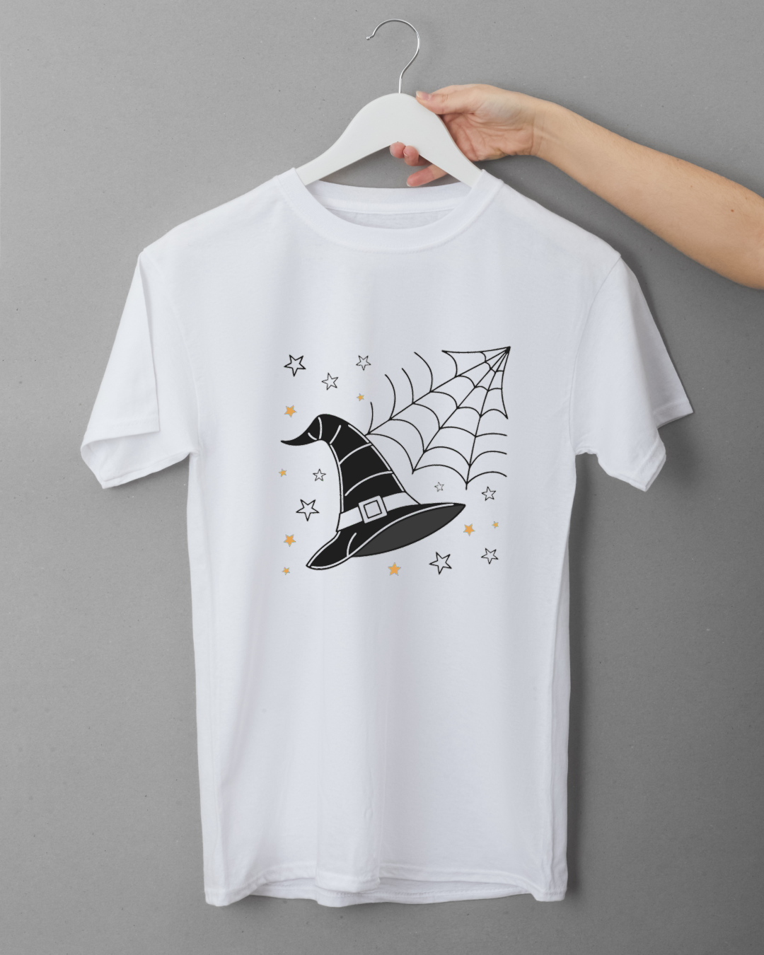 T-shirt stylisé avec chapeau de sorcière mystique pour Halloween