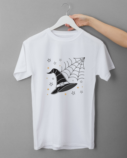 T-shirt stylisé avec chapeau de sorcière mystique pour Halloween