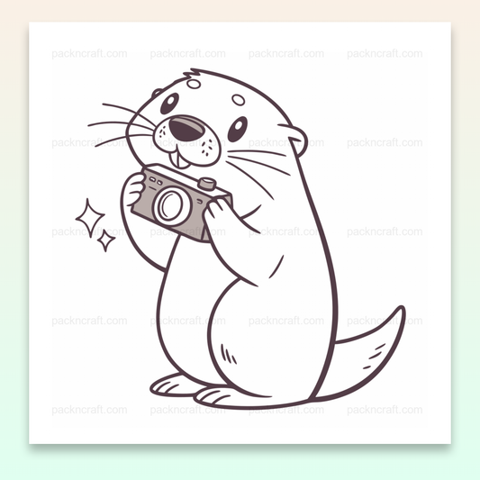 Illustration d'une loutre photographe. Idéal pour DIY et projets créatifs.
