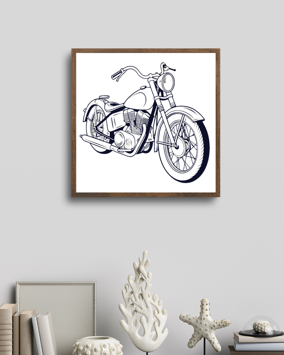Cadre élégant mettant en valeur l'Harley-Sportster 1957 nostalgique