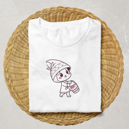 T-shirt avec motif pastel du Petit Chaperon Rouge heureux conte de fées enchanteur