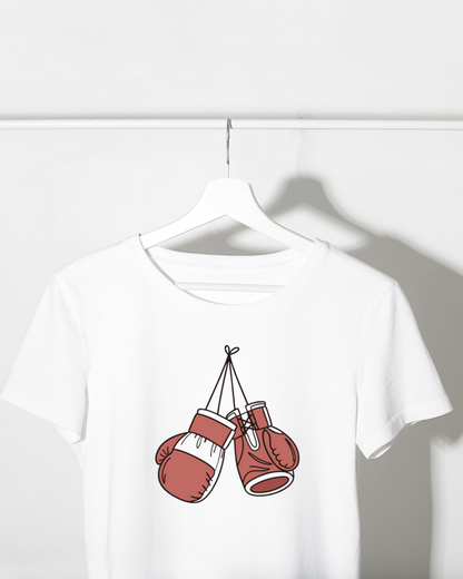 T-shirt avec gants de boxe suspendus en doodle pour amateurs de sport