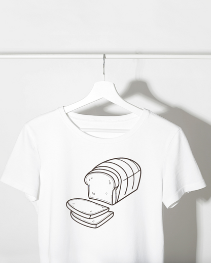 T-shirt avec illustration de pain tranché en style appétissant
