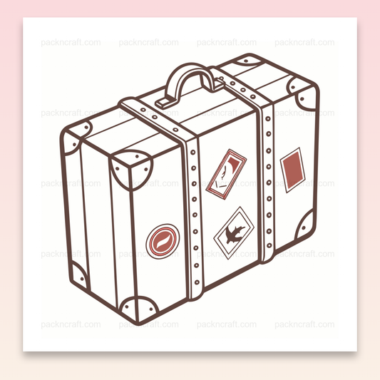 Illustration de valise vintage stylisée pour déco et projets créatifs