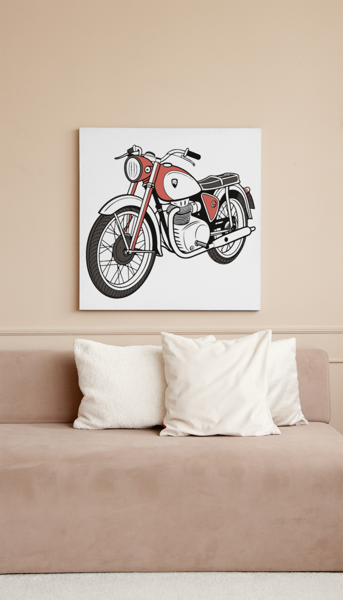 Cadre décoratif avec illustration de Parilla 175, ajout rétro à tout intérieur.