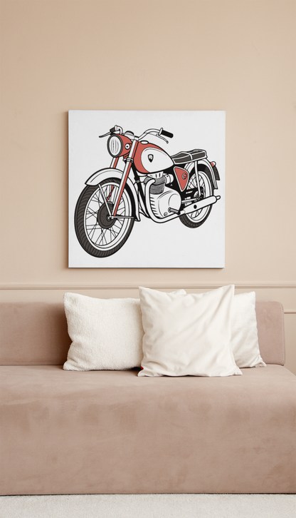 Cadre décoratif avec illustration de Parilla 175, ajout rétro à tout intérieur.