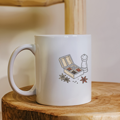 Mug avec design vectoriel élégant orné d'une icône numérique pour cuisine créative