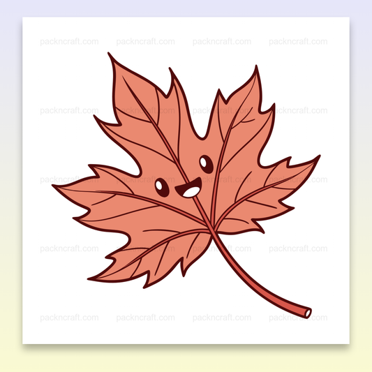 Illustration kawaii de feuille d'automne souriante pour projets DIY