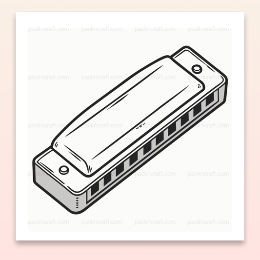 Illustration d'un harmonica mélodieux en style doodle pour projets créatifs