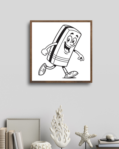 Cadre fun avec icône minimaliste de gomme joyeuse et décoration amusante
