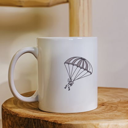 Mug avec parachutiste descendant style aventure design moderne vibrant