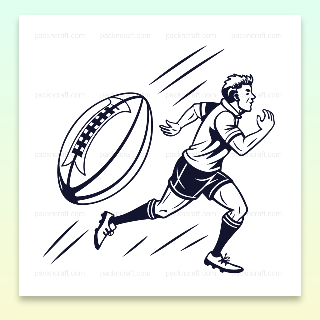 Illustration vectorielle d'un joueur de rugby en action pour projets créatifs