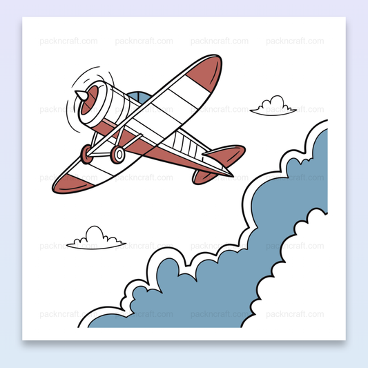 Illustration vectorielle d'un avion en vol, style moderne pour décoration et DIY.