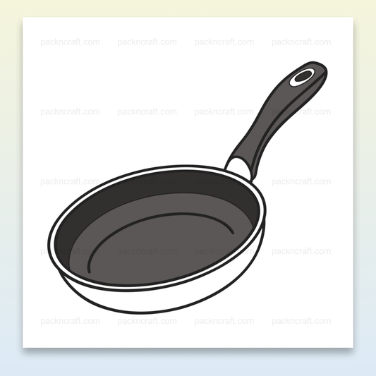 Illustration d'une poêle élégante en style plat pour usage culinaire et déco.