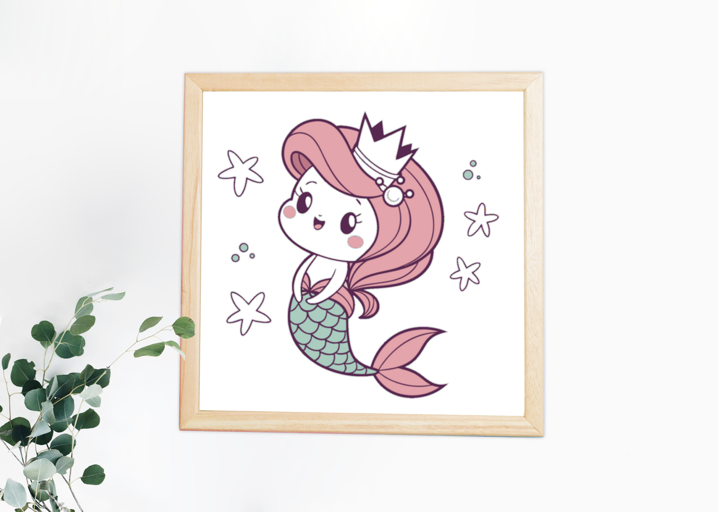 Cadre décoratif avec kawaii sirène pour embellir les chambres d'enfants