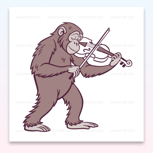 Illustration de singe jouant du violon, fichier numérique idéal pour projets musicaux.