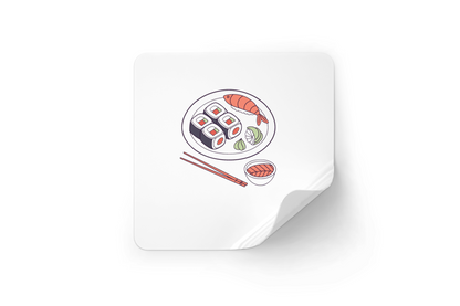 Sticker avec motif minimaliste de sushi, idéal pour personnaliser vos objets culinaire