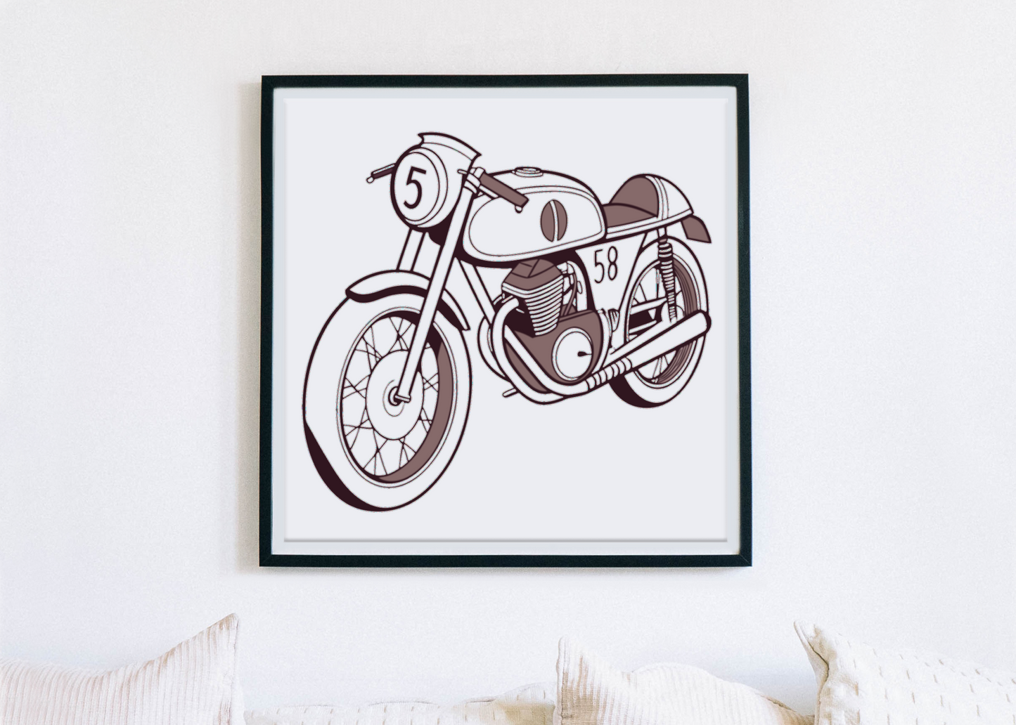 Cadre imprimé avec design vintage Seeley G50 1960s, fichier SVG inclus