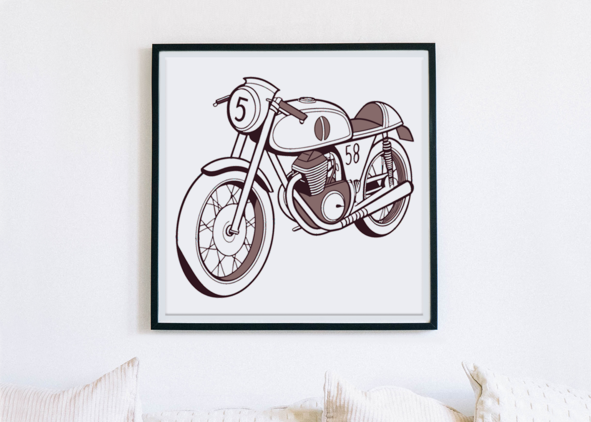 Cadre imprimé avec design vintage Seeley G50 1960s, fichier SVG inclus