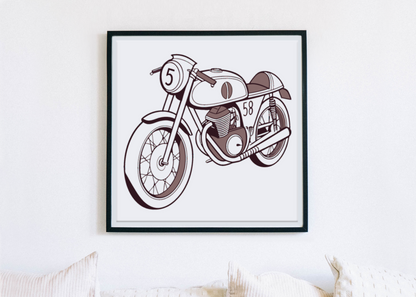 Cadre imprimé avec design vintage Seeley G50 1960s, fichier SVG inclus