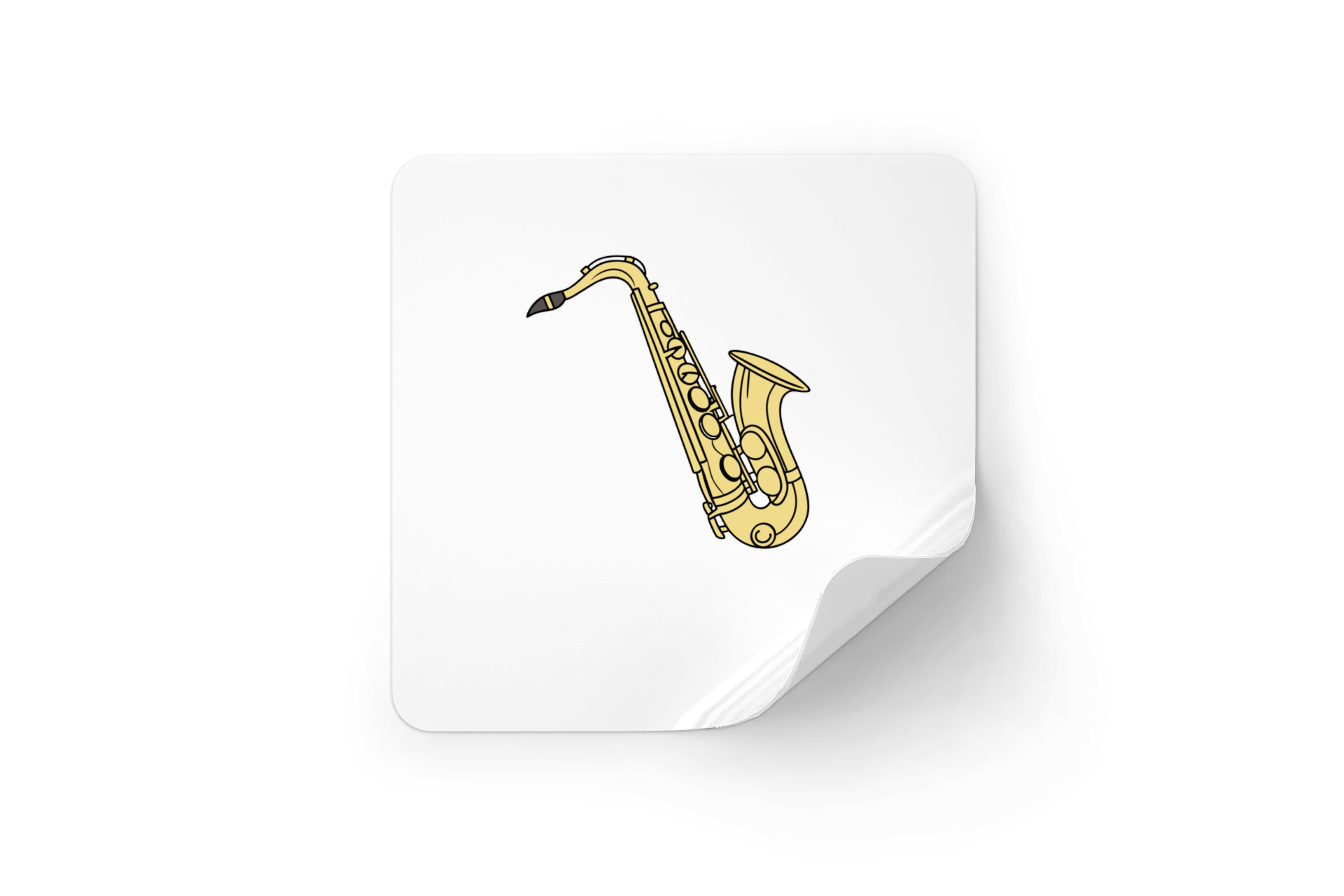 Sticker décoratif avec un saxophone jazzy stylisé pour les amateurs de musique
