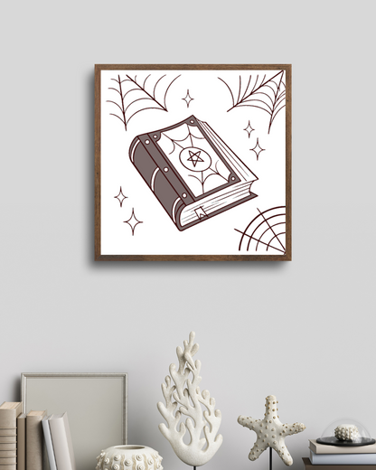 Cadre mystique avec icône numérique décorative du Grimoire Enchanté