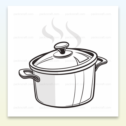 Illustration d'une cocotte fumante en style flat, idéale pour cuisine et déco