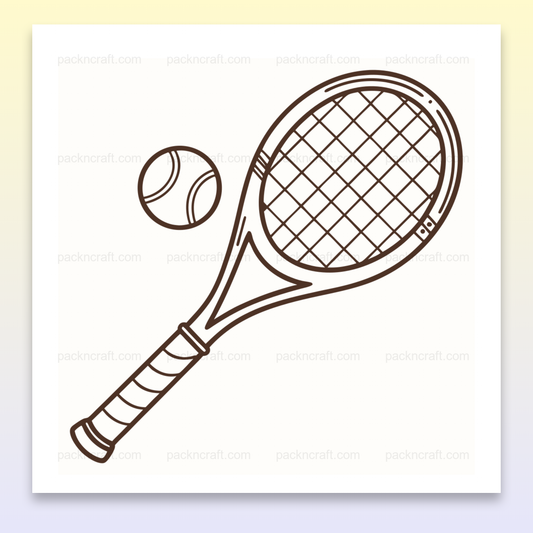Illustration de raquette de tennis et balle en style minimaliste pour usage multiple