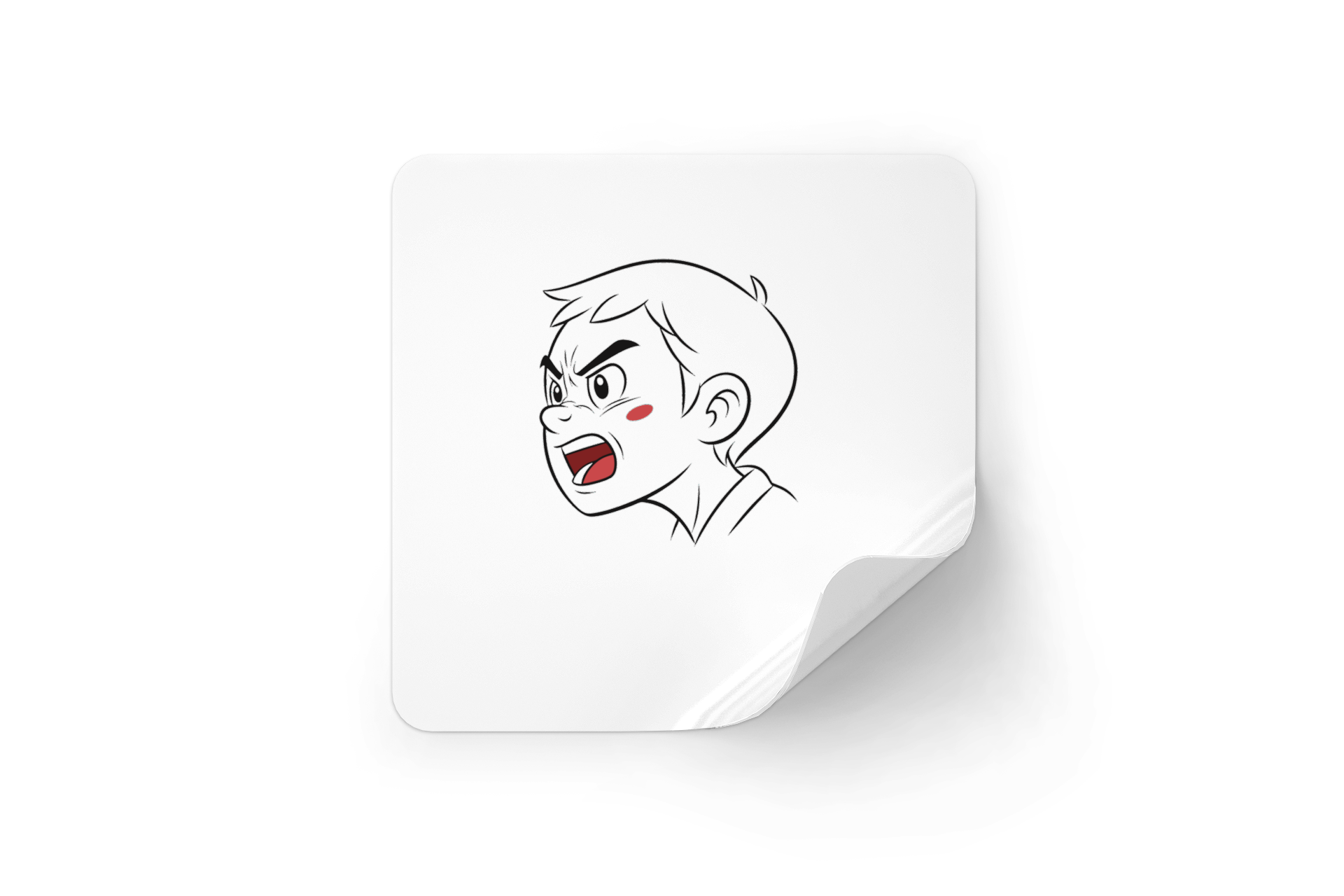 Stickers avec visage en colère style cartoon émotion captivante