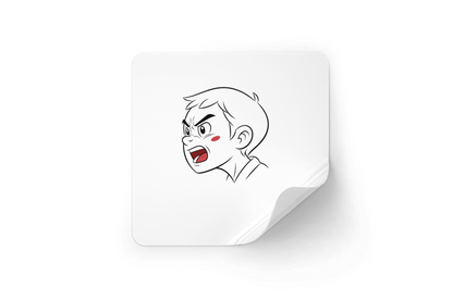 Stickers avec visage en colère style cartoon émotion captivante