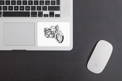 Sticker moto vintage pour personnalisation d'objets et papeterie
