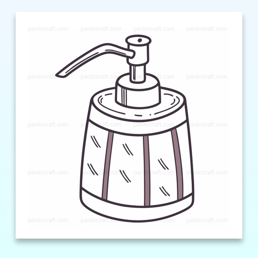Illustration vintage du distributeur de savon, décoration rétro pour salle de bain
